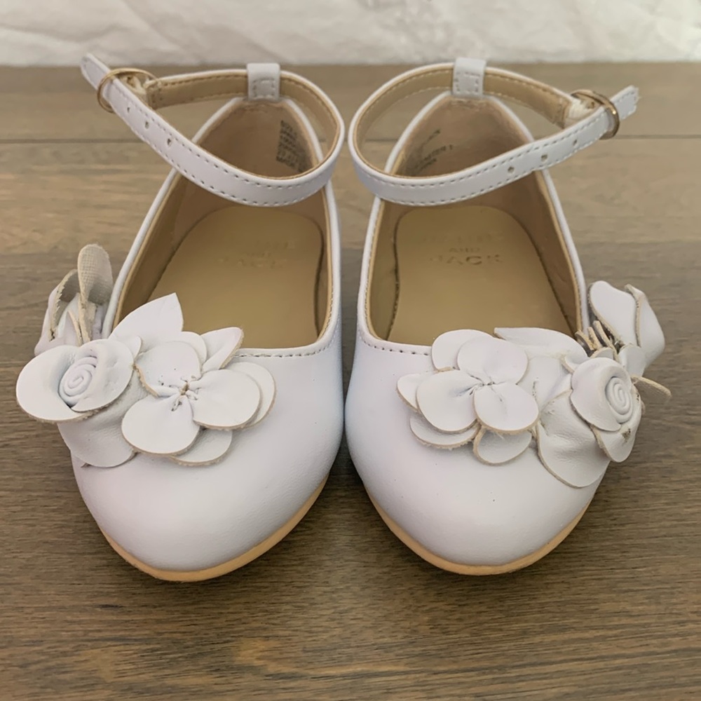 Toddler girl white dress shoes size 6 janie and jack